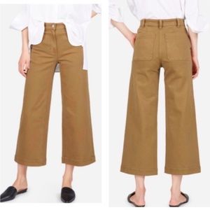 EVERLANE 14 The Wide Leg Crop Twill Pants Camel